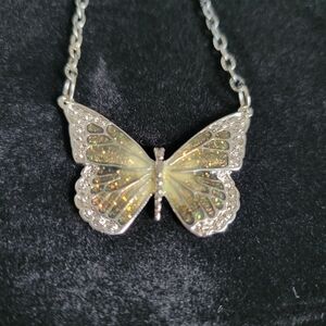 Elegant Silver Butterfly Pendant Necklace